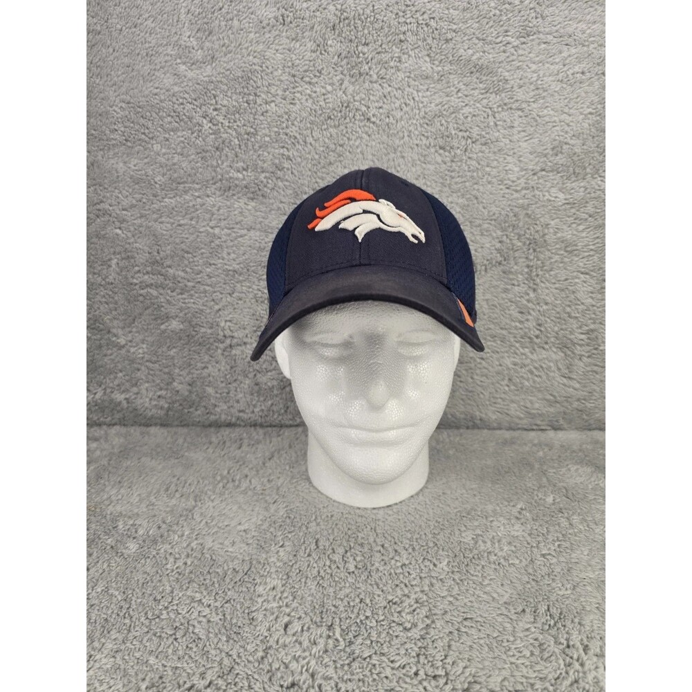 Denver Broncos Hat Cap Strap Back Adjustable Stretch Blue Reebok NFL Logo Mens
